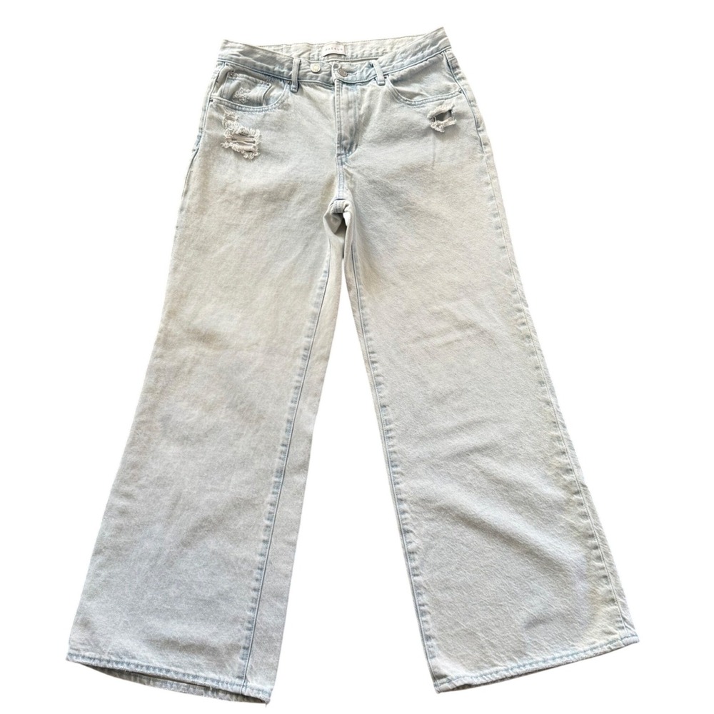 PacSun Lena Super Baggy Jeans Light Wash Distressed Wide Leg Denim 28